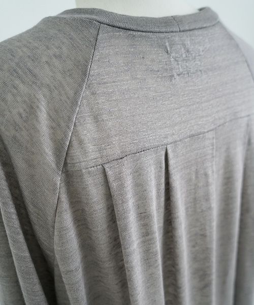 Mochi.モチ.raglan sleeve linen t-shirt [grey/sa]