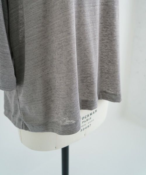 Mochi.モチ.raglan sleeve linen t-shirt [grey/sa]