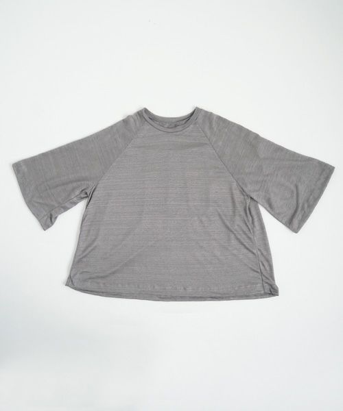 Mochi.モチ.raglan sleeve linen t-shirt [grey/sa]