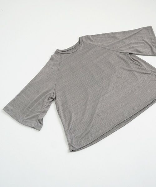 Mochi.モチ.raglan sleeve linen t-shirt [grey/sa]