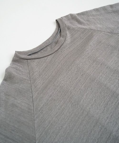 Mochi.モチ.raglan sleeve linen t-shirt [grey/sa]