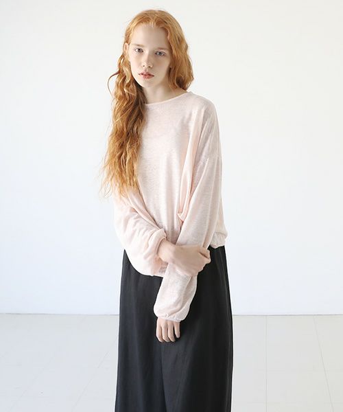 Mochi.モチ.linen cardigan [pink]