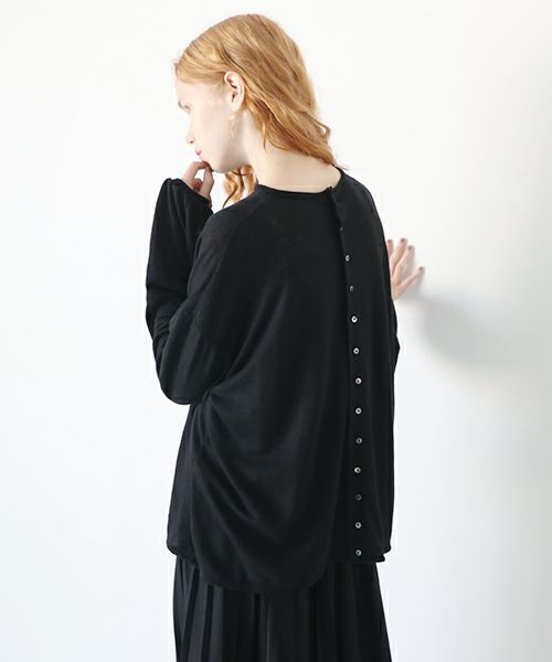 Mochi.モチ.linen cardigan [black]