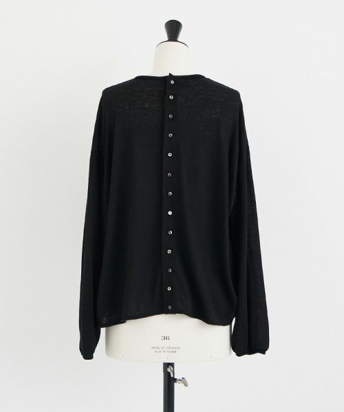 Mochi.モチ.linen cardigan [black]