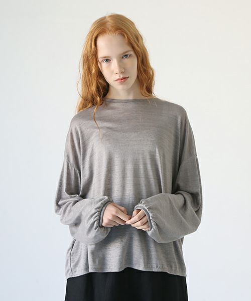 Mochi.モチ.linen cardigan [grey]