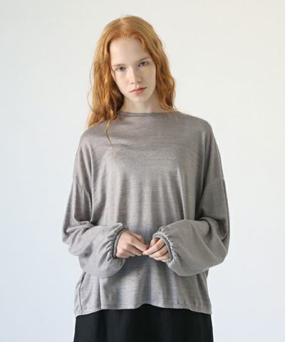 Mochi.モチ.linen cardigan [grey]