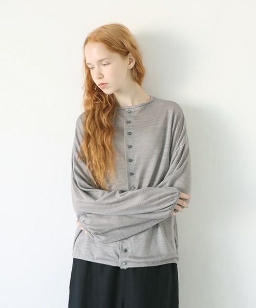 Mochi.モチ.linen cardigan [grey]