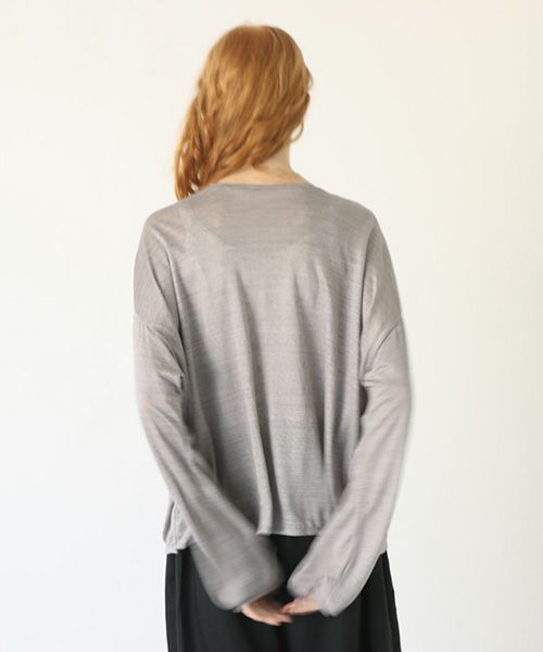 Mochi.モチ.linen cardigan [grey]