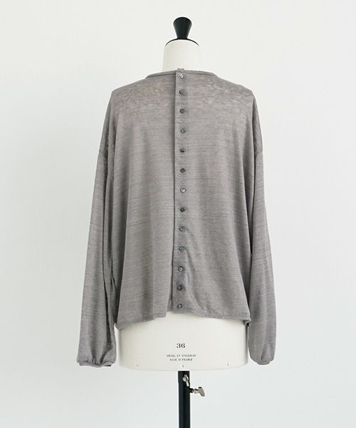 Mochi.モチ.linen cardigan [grey]