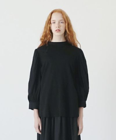 Mochi.モチ.volume sleeve tops [black]