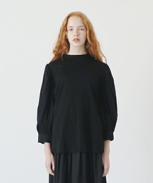 Mochi.モチ.volume sleeve tops [black]