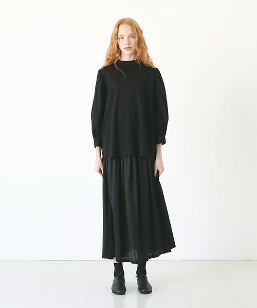 Mochi.モチ.volume sleeve tops [black]