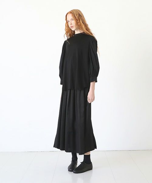 Mochi.モチ.volume sleeve tops [black]