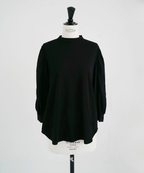 Mochi.モチ.volume sleeve tops [black]