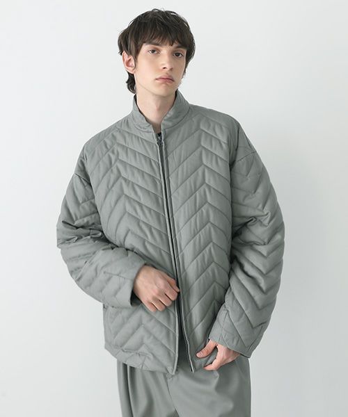 VU.ヴウ.zigzag stand collar bluson vu-a22-b12[GREEN GRAY]:s