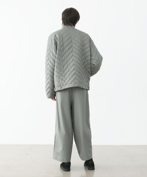 VU.ヴウ.zigzag stand collar bluson vu-a22-b12[GREEN GRAY]:s