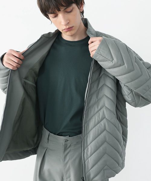 VU.ヴウ.zigzag stand collar bluson vu-a22-b12[GREEN GRAY]:s
