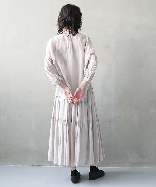 suzuki takayuki.スズキタカユキ.puff-sleeve blouse [S231-08/ice grey]