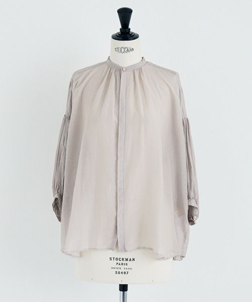 suzuki takayuki.スズキタカユキ.puff-sleeve blouse [S231-08/ice grey]