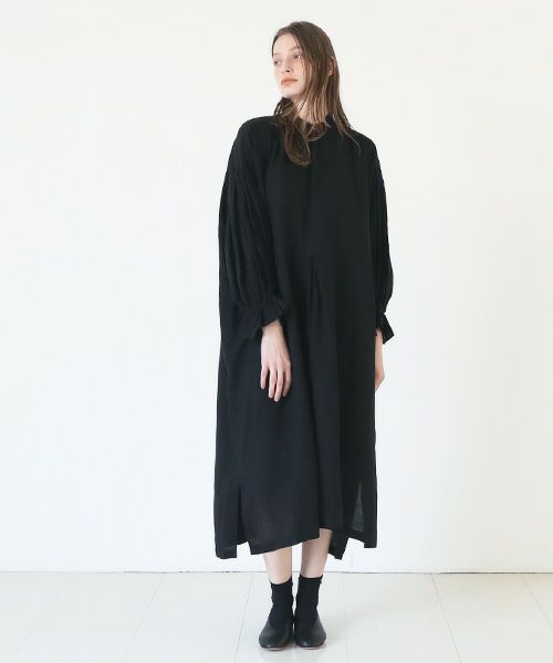 suzuki takayuki.スズキタカユキ.puff-sleeve dress [S231-24/black]