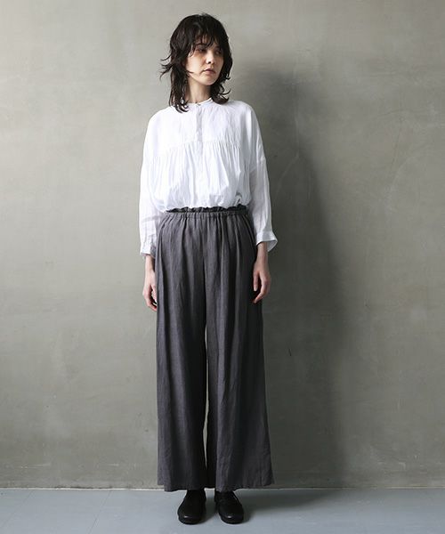 suzuki takayuki.スズキタカユキ.gathered pants Ⅱ [S231-29/twilight grey]