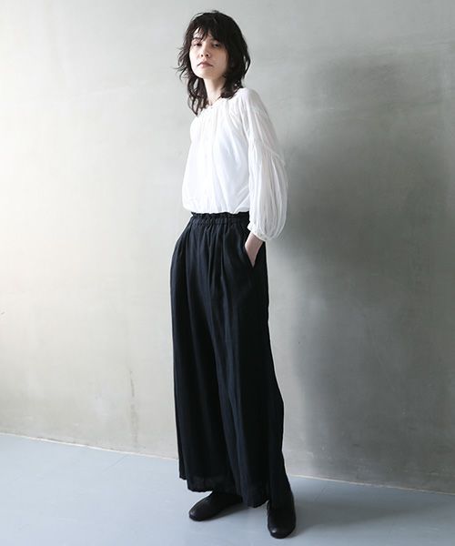 suzuki takayuki.スズキタカユキ.gathered pants Ⅱ [S231-29/black]