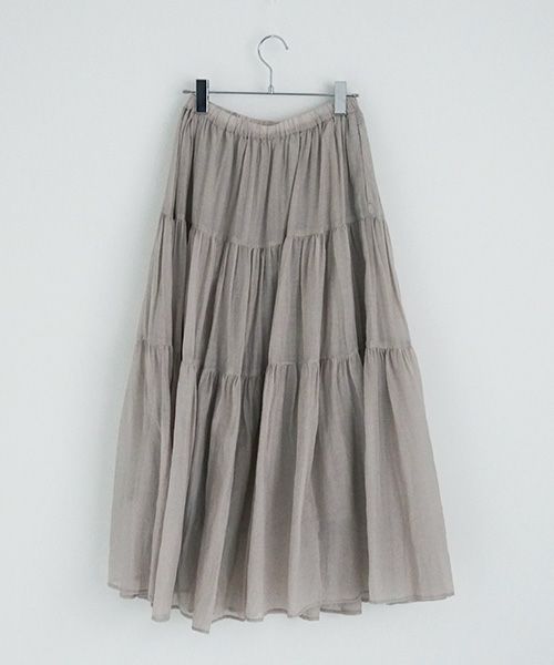 suzuki takayuki.スズキタカユキ.tiered skirt [S231-32/ice grey]