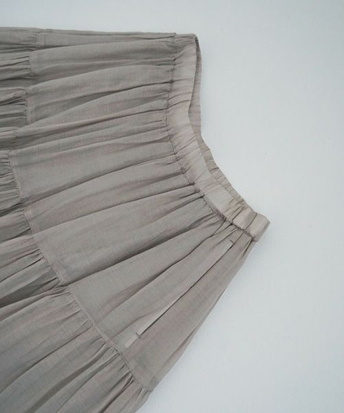 suzuki takayuki.スズキタカユキ.tiered skirt [S231-32/ice grey]