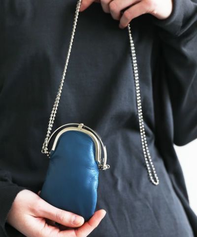 ED ROBERT JUDSON<br>エド ロバート ジャドソン<br>CHAIN FRAME PURSE LAMB [B01WCO-05B  / 72/SAX]<br>チェーンフレームウォレット サイフ