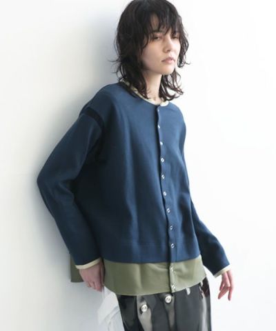 SWANLAKE.スワンレイク.クルーネックカーディガン [CT-1551]