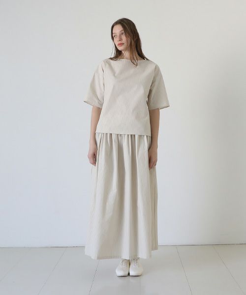 Mochi / home&miles.モチ / ホーム＆マイルズ. T-blouse [ecru×striped]