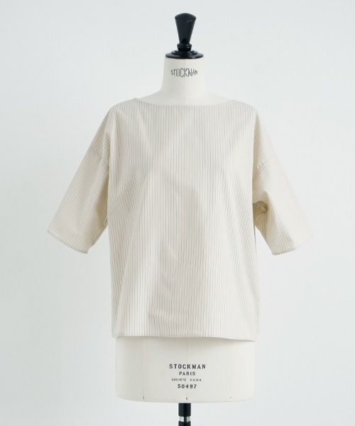 Mochi / home&miles.モチ / ホーム＆マイルズ. T-blouse [ecru×striped]