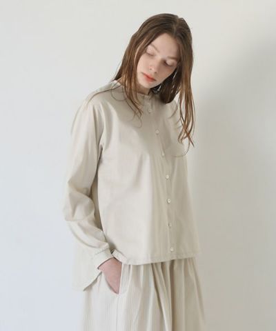 Mochi / home&miles.モチ / ホーム＆マイルズ.organic cotton cut & saw blouse [chalk]