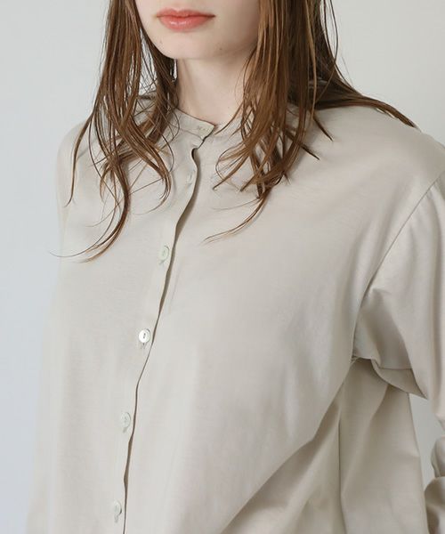 Mochi / home&miles.モチ / ホーム＆マイルズ.organic cotton cut & saw blouse [chalk]