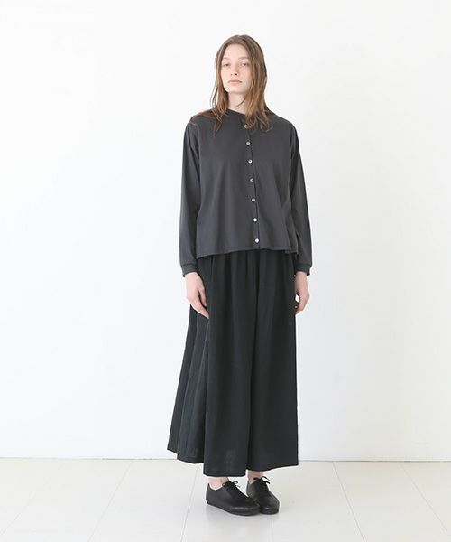 Mochi / home&miles.モチ / ホーム＆マイルズ.organic cotton cut & saw blouse  [charcoal grey]