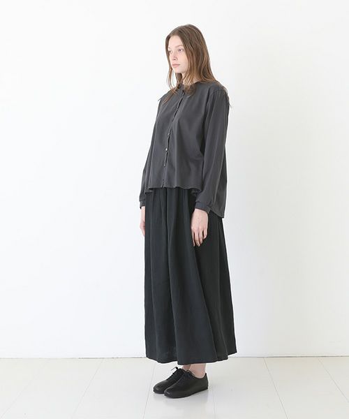 Mochi / home&miles.モチ / ホーム＆マイルズ.organic cotton cut & saw blouse  [charcoal grey]