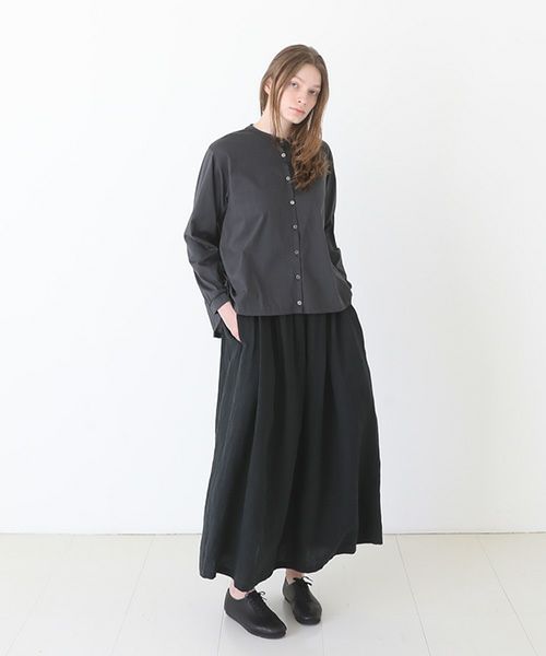 Mochi / home&miles.モチ / ホーム＆マイルズ.organic cotton cut & saw blouse  [charcoal grey]