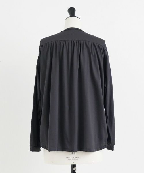 Mochi / home&miles.モチ / ホーム＆マイルズ.organic cotton cut & saw blouse  [charcoal grey]