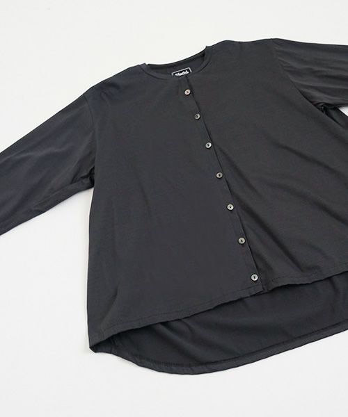Mochi / home&miles.モチ / ホーム＆マイルズ.organic cotton cut & saw blouse  [charcoal grey]