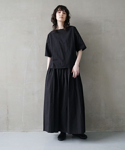 Mochi / home&miles.モチ / ホーム＆マイルズ.long skirt [black×striped]