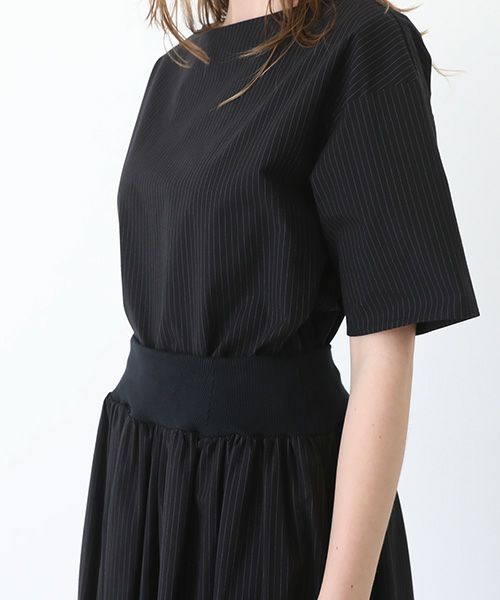 Mochi / home&miles.モチ / ホーム＆マイルズ.long skirt [black×striped]