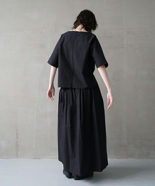 Mochi / home&milesモチ / ホーム＆マイルズlong skirt [black×striped ...