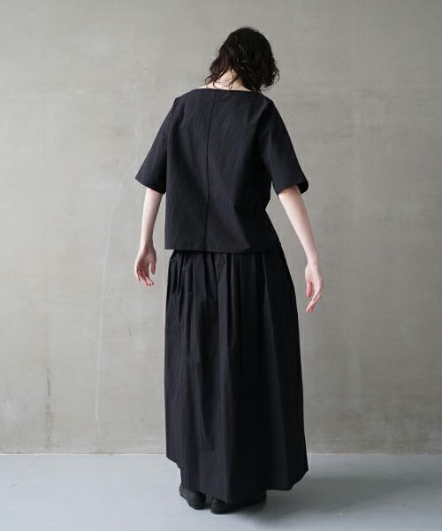 Mochi / home&miles.モチ / ホーム＆マイルズ.long skirt [black×striped]