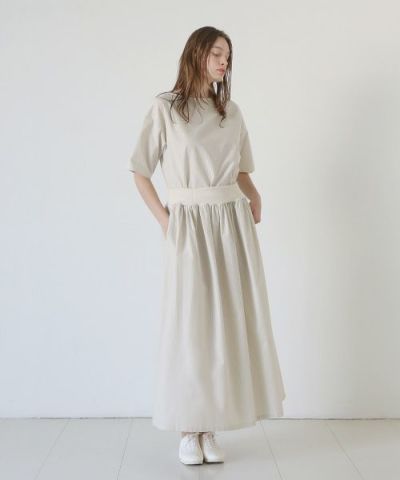 Mochi / home&miles.モチ / ホーム＆マイルズ.long skirt [ecru×striped]