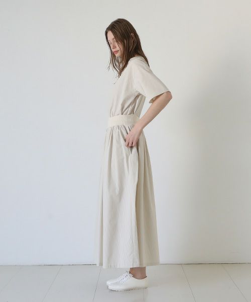 Mochi / home&miles.モチ / ホーム＆マイルズ.long skirt [ecru×striped]