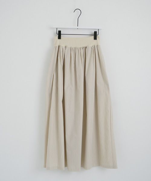 Mochi / home&miles.モチ / ホーム＆マイルズ.long skirt [ecru×striped]