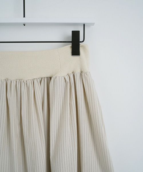 Mochi / home&miles.モチ / ホーム＆マイルズ.long skirt [ecru×striped]