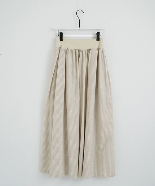 Mochi / home&miles.モチ / ホーム＆マイルズ.long skirt [ecru×striped]