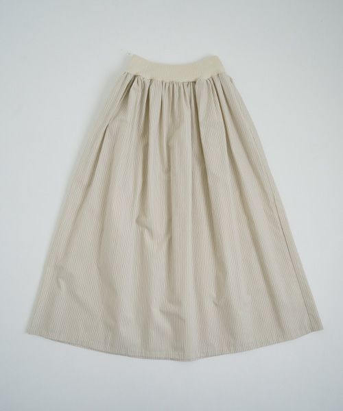 Mochi / home&miles.モチ / ホーム＆マイルズ.long skirt [ecru×striped]