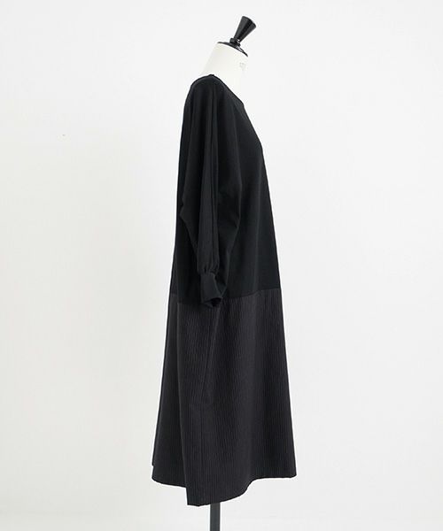 Mochi / home&miles.モチ / ホーム＆マイルズ.layered one piece [black×striped]